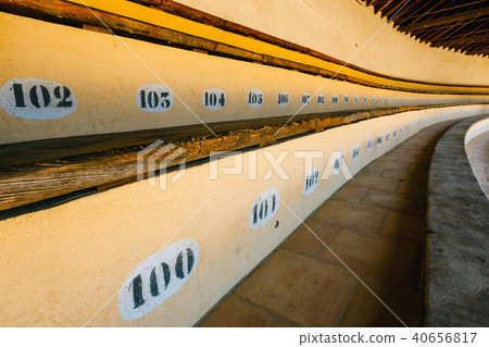 Close-up on the grandstand for spectators 40656817