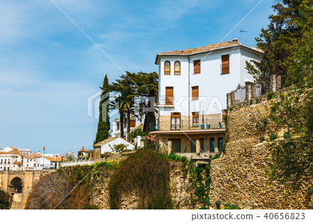 stone bridge over the gorge of tajo in Ronda 40656823