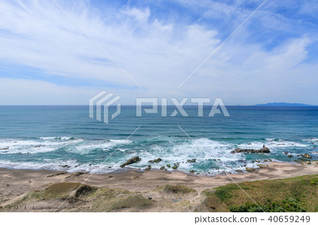 在Tirayama市Hirasagoura海岸附近的鳥瞰圖 40659249