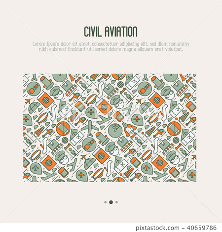 Civil aviation concept contains thin line icons Civil aviation concept contains thin line icons 40659786