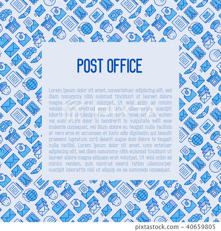 Post office concept with thin line icons 40659805