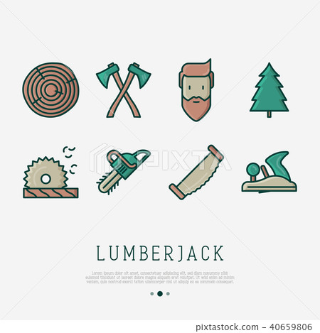Logging and lumberjack with beard 40659806