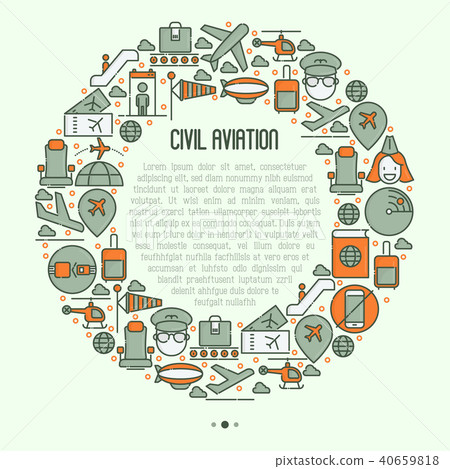 Civil aviation concept in circle 40659818