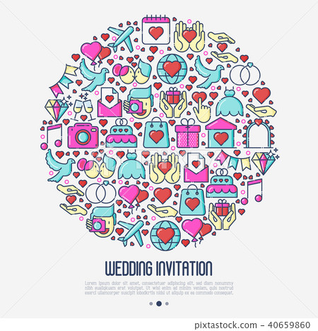 Wedding invitation concept in circle Wedding invitation concept in circle 40659860