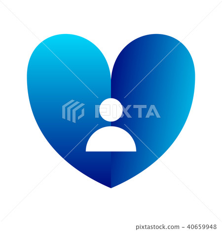 Glitter blue heart symbol, icon illustration 40659948