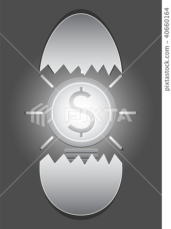 coin light bulb in broken egg shell coin light bulb in broken egg shell 40660164