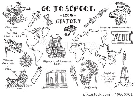 History. Hand sketches on the theme of History.  40660701