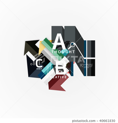 Abstract geometric option infographic banners, a b c steps process 40661830