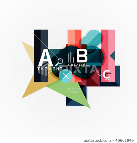 Abstract geometric option infographic banners, a b c steps process 40661949