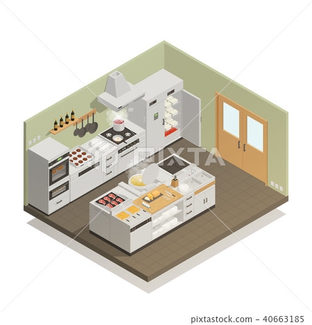 Kitchen Isometric Composition 40663185