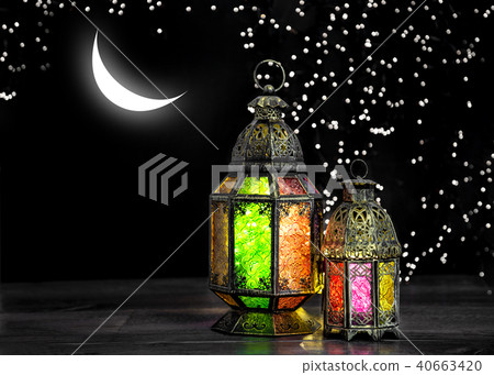 Oriental light lantern moon stars Arabic holidays Oriental light lantern moon stars Arabic holidays 40663420