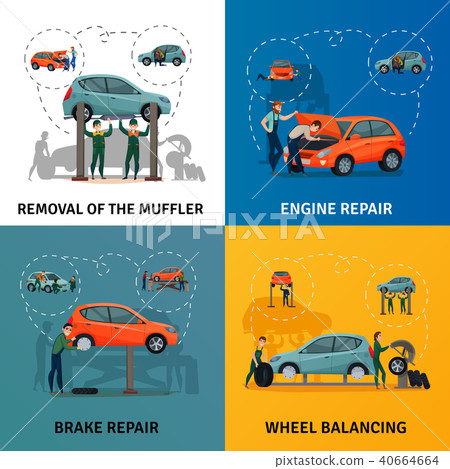 Car Service Concept Icons Set 40664664