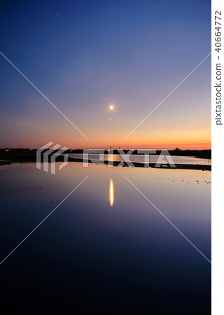 Beautiful landscape of moon over the sea Beautiful landscape of moon over the sea 40664772