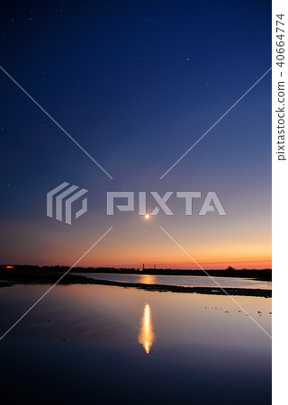 Beautiful landscape of moon over the sea 40664774