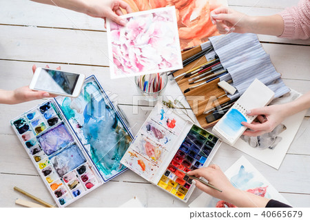 art paint watercolor dye ink mix creative drawing 40665679