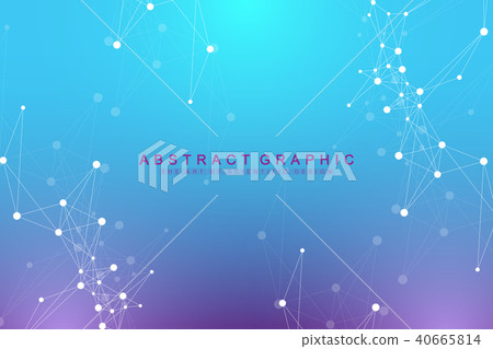 Geometric graphic background artificial intelligence. Turbulence flow trail. Futuristic science and 40665814