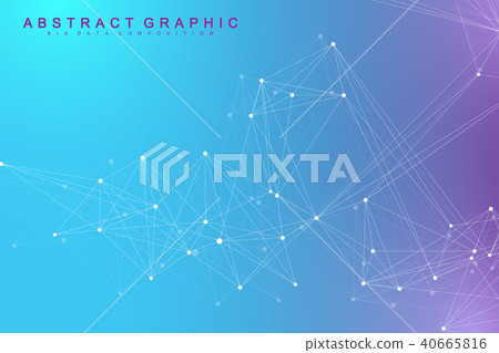 Geometric graphic background molecule and communication. Big data complex with compounds 40665816