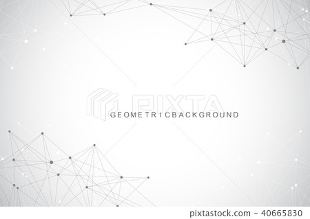 Geometric graphic background molecule and communication. Big data complex with compounds 40665830