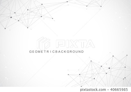 Geometric abstract background with connected line and dots. Graphic background for your design 40665985