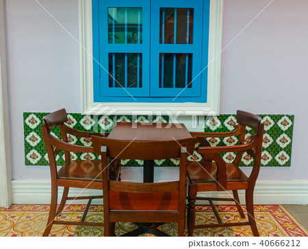 Wooden table and chairs 40666212