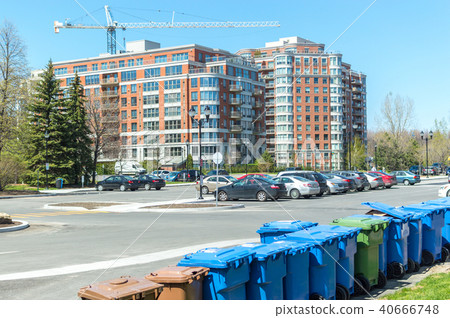 Modern condo buildings with huge windows in Montre 40666748