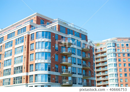 Modern condo buildings with huge windows in Montre 40666753