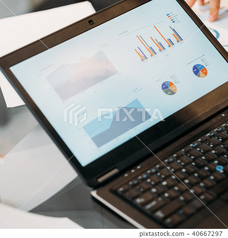 information business graph data laptop screen information business graph data laptop screen 40667297