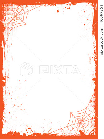 halloween banner background with grunge border stock illustration