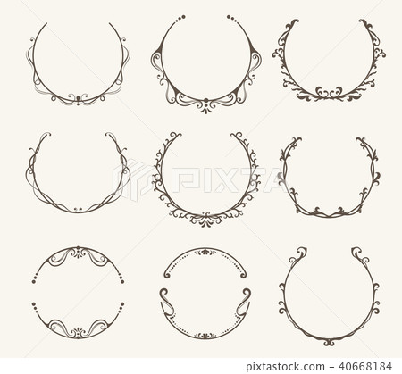 Vector set of border circle frame - vintage style Vector set of border circle frame - vintage style 40668184