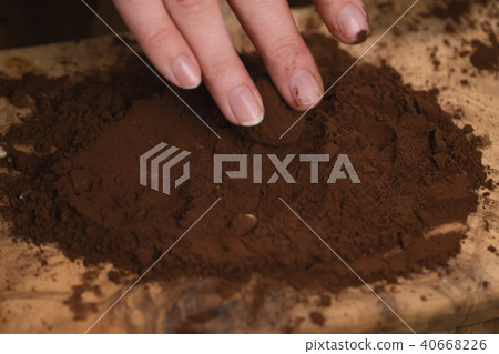 closeup photo of making chocolate truffles 40668226