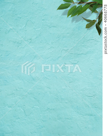 Background-Blue Wall-Leaves 40668778