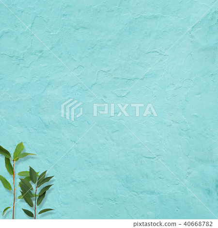 Background-Blue Wall-Leaves 40668782