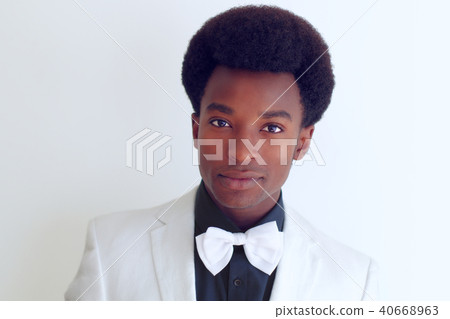 elegant gentleman classic style white jacket bow 40668963