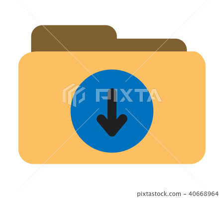 download folder icon on white background. flat sty 40668964