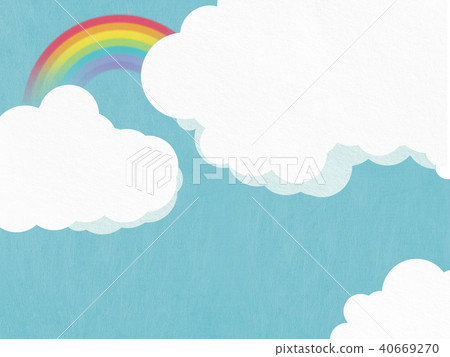 背景 夏 雲 彩虹 插圖素材 圖庫