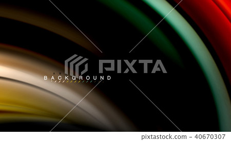 Abstract wave lines fluid rainbow style color stripes on black background Abstract wave lines fluid rainbow style color stripes on black background 40670307