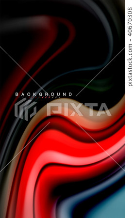 Abstract wave lines fluid rainbow style color stripes on black background Abstract wave lines fluid rainbow style color stripes on black background 40670308