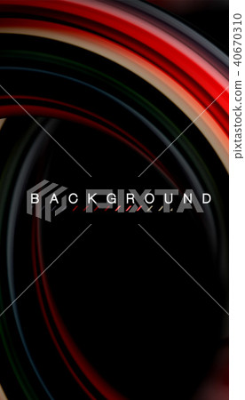 Abstract wave lines fluid rainbow style color stripes on black background Abstract wave lines fluid rainbow style color stripes on black background 40670310