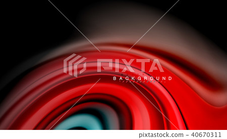 Abstract wave lines fluid rainbow style color stripes on black background 40670311
