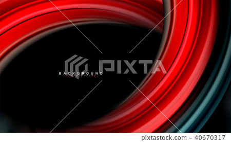 Abstract wave lines fluid rainbow style color stripes on black background Abstract wave lines fluid rainbow style color stripes on black background 40670317
