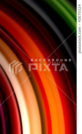 Abstract wave lines fluid rainbow style color stripes on black background Abstract wave lines fluid rainbow style color stripes on black background 40670324