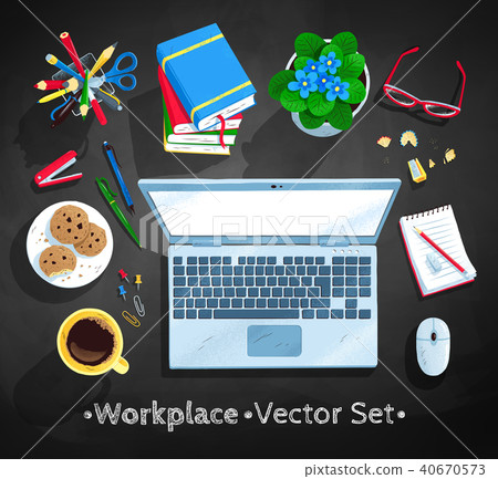 Vector illustrations set of office workplace Vector illustrations set of office workplace 40670573