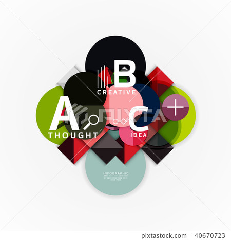 Abstract geometric option infographic banners, a b c steps process 40670723