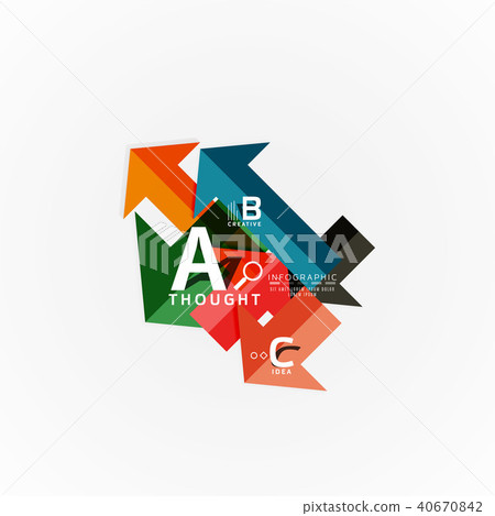 Abstract geometric option infographic banners, a b c steps process 40670842