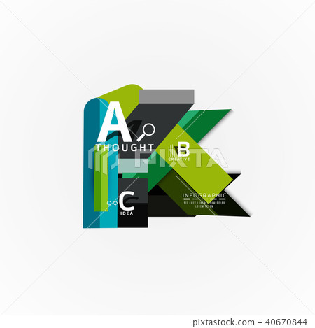 Abstract geometric option infographic banners, a b c steps process 40670844