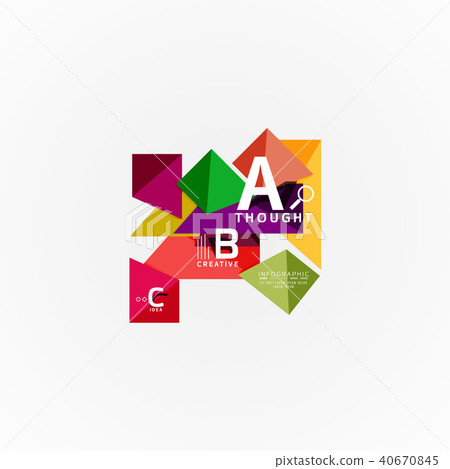 Abstract geometric option infographic banners, a b c steps process 40670845