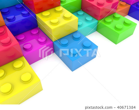 Connected colorful toy bricks Connected colorful toy bricks 40671384