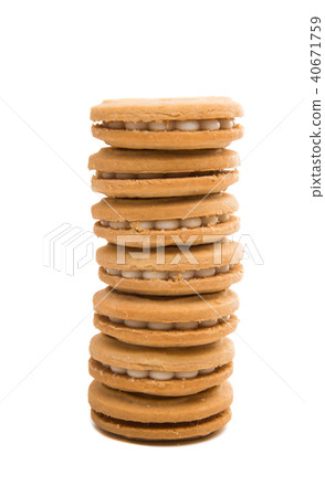 biscuits sandwich with a stuffing isolated biscuits sandwich with a stuffing isolated 40671759