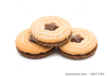 biscuits sandwich with a stuffing isolated biscuits sandwich with a stuffing isolated 40671764