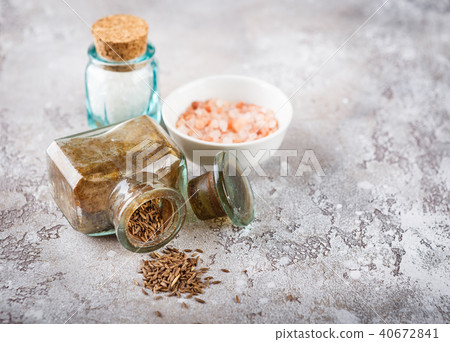Cumin seeds in a glass bottle Cumin seeds in a glass bottle 40672841
